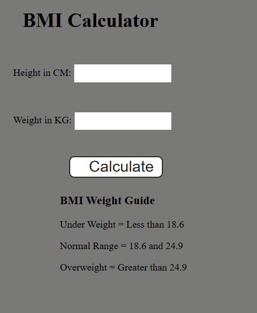 BMI Calculator